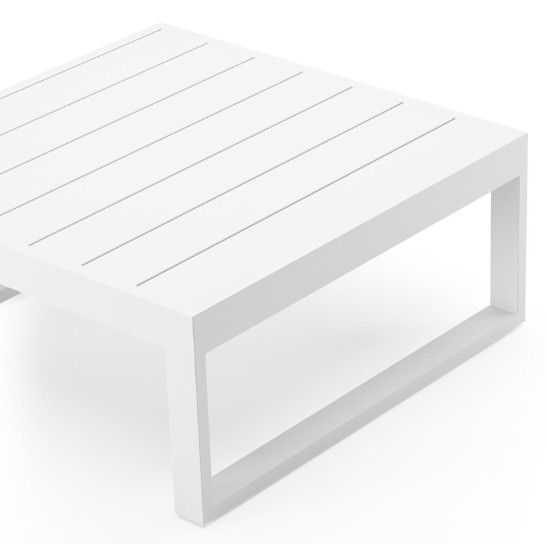 Caldela loungetafel in wit aluminium - L 70 x B 70 x H 30.5 cm
