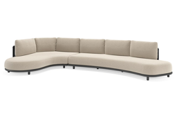 Chaise longue droite + 3-pl