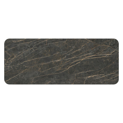 Orso tuintafel rechthoekig afgerond in beige aluminium en volkeramiek Black Obsession - L 200 x B 80 x H 74.5 cm