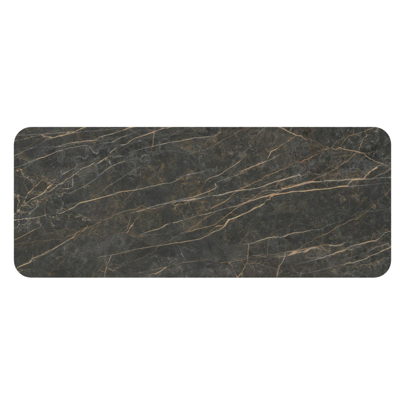 Orso tuintafel rechthoekig afgerond in beige aluminium en volkeramiek Black Obsession - L 200 x B 80 x H 74.5 cm