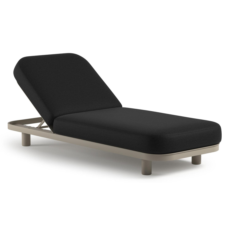 Chaise longue réglable Donato en aluminium beige avec All Weather Sunbrella® luxe lopi baribal coussin