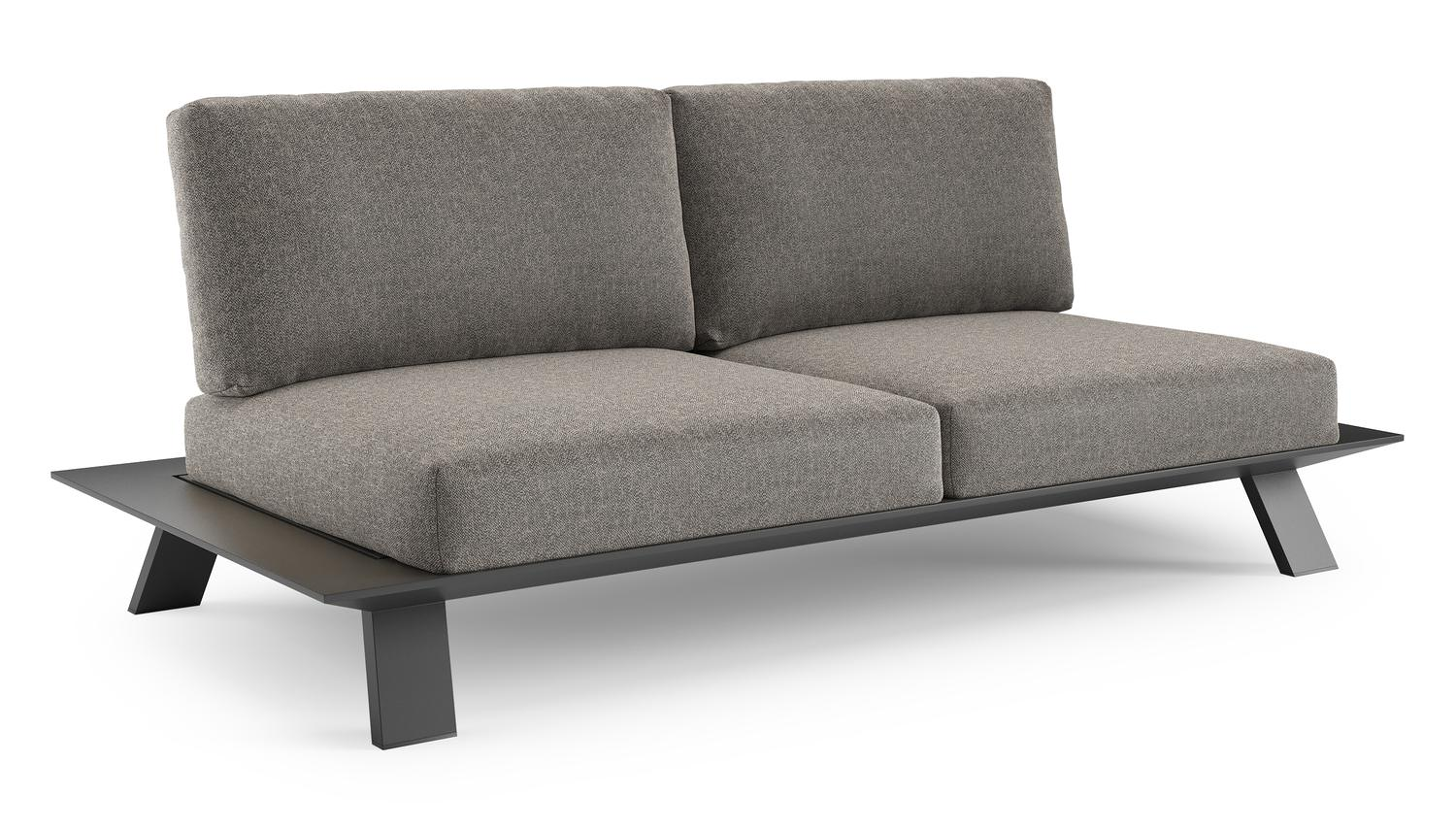 Cesano loungebank in zwart aluminium met chartres drizzle all weather Sunbrella® luxe kussen