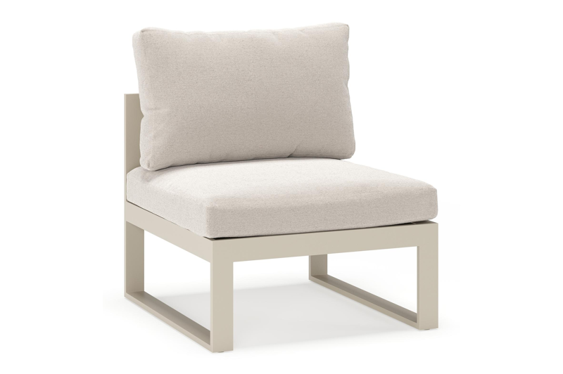 Caldela loungestoel in beige aluminium met beige weather+ softtouch kussens