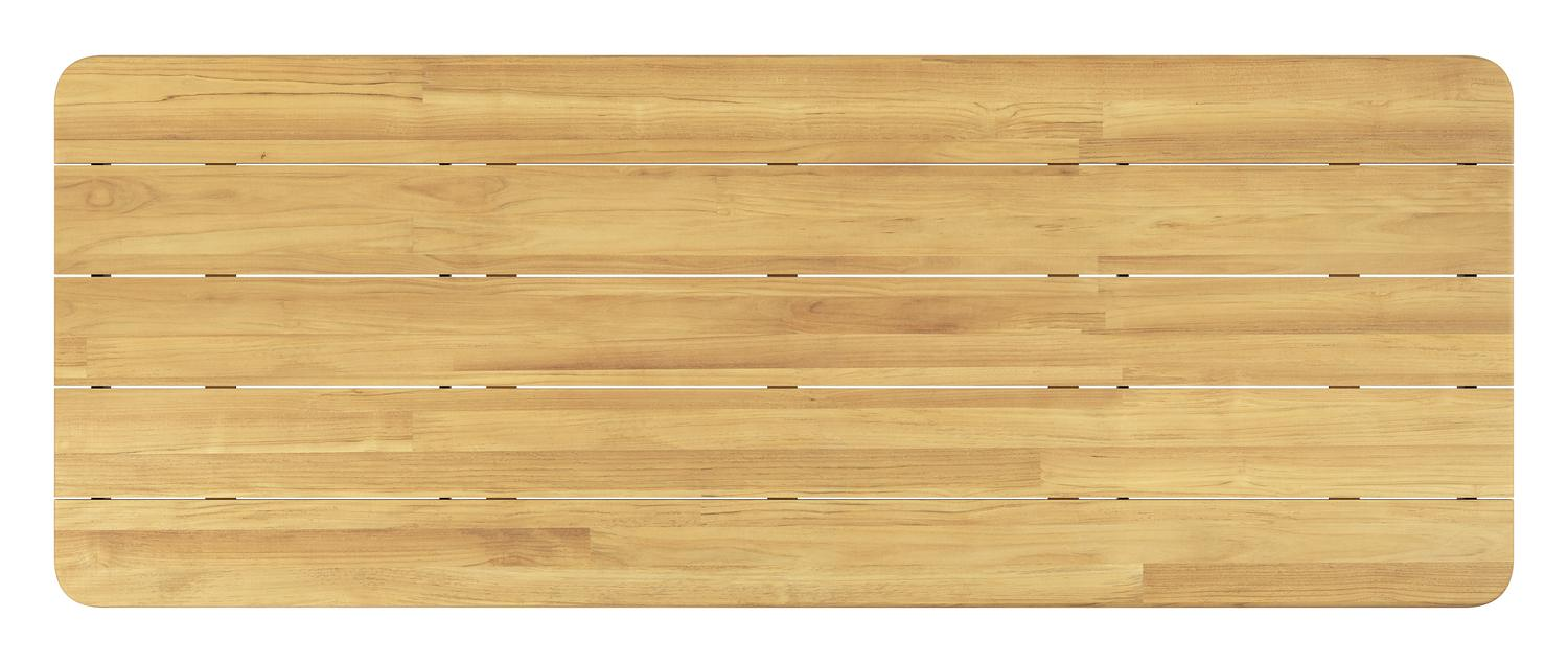 Orso tuintafel rechthoekig afgerond in zwart aluminium en teak - L 290 x B 110 x H 74.5 cm