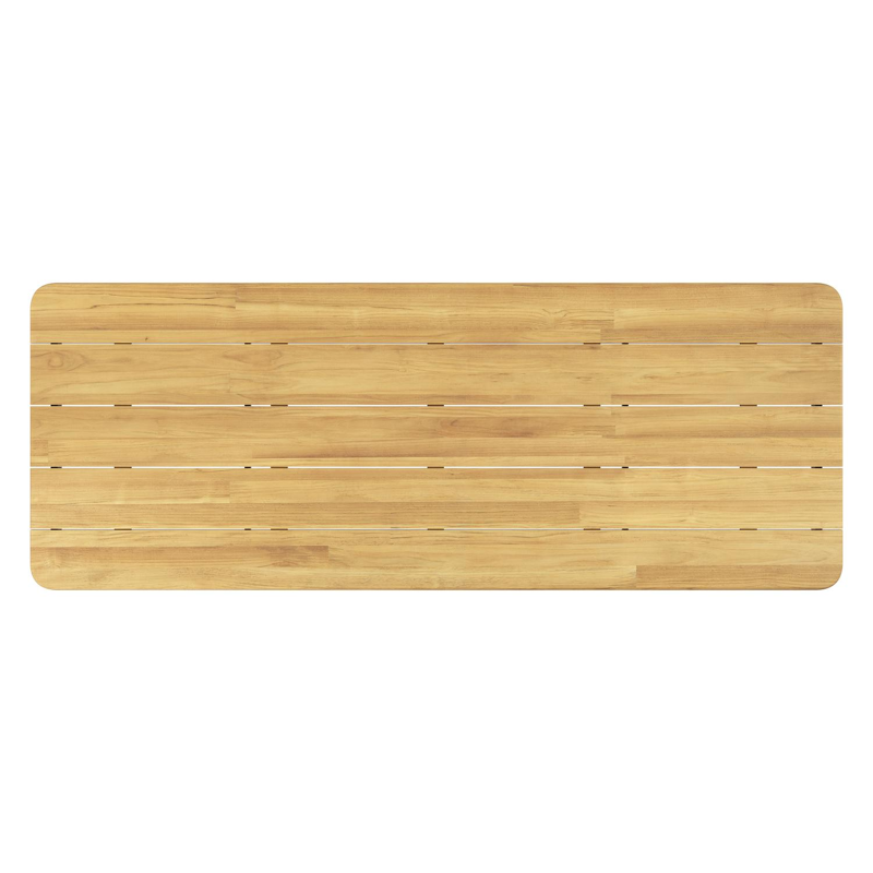 Orso tuintafel rechthoekig afgerond in zwart aluminium en teak - L 290 x B 110 x H 74.5 cm