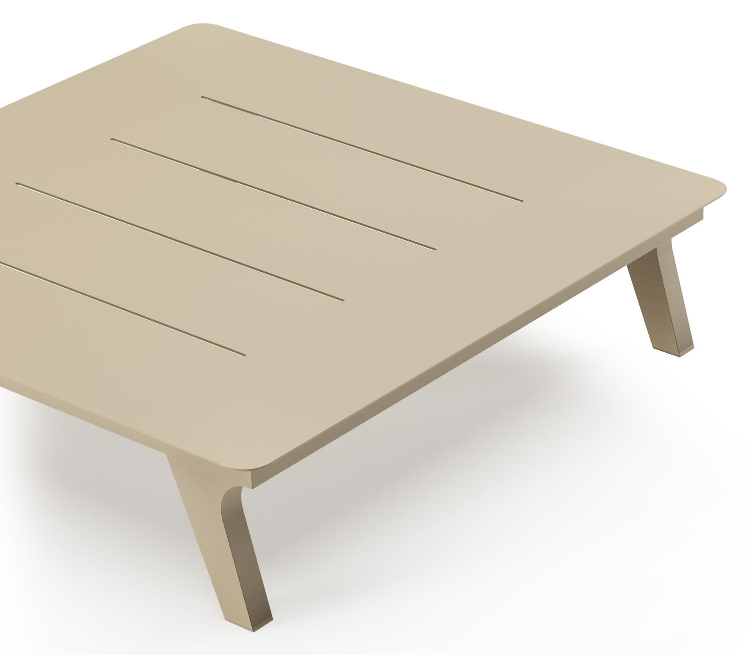 Table de basse Bolzano en aluminium beige - Lg. 83,5 x Lrg. 83,5 x Haut. 20 cm