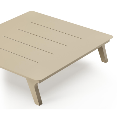 Table de basse Bolzano en aluminium beige - Lg. 83,5 x Lrg. 83,5 x Haut. 20 cm
