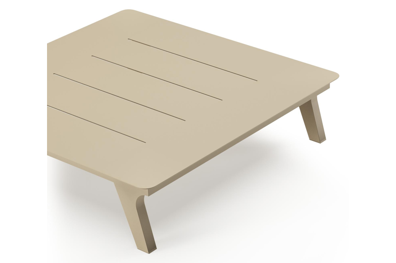 Bolzano loungetafel in beige aluminium - L 83.5 x B 83.5 x H 20 cm