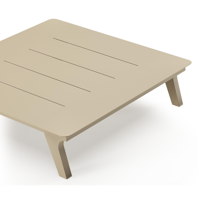 Bolzano loungetafel in beige aluminium - L 83.5 x B 83.5 x H 20 cm