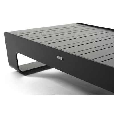 Atessa loungeset in zwart aluminium met grijs weather+ softtouch 