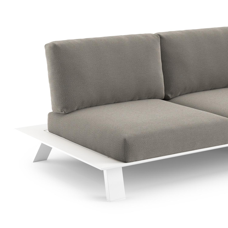 Cesano loungezetel 2-zit in wit aluminium met lopi silver all weather sunbrella® luxe kussen