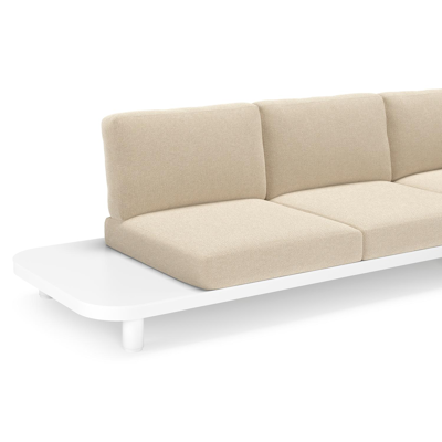 Donato loungehoek in wit aluminium met all weather cosytica Althea Chalk kussen