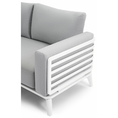 Mosa loungehoek in wit aluminium met grijs weather+ softtouch kussens