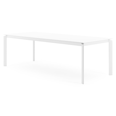 Cirello tuintafel in wit aluminium en volkeramiek arctic white - L 240 x B 100 x H 75 cm