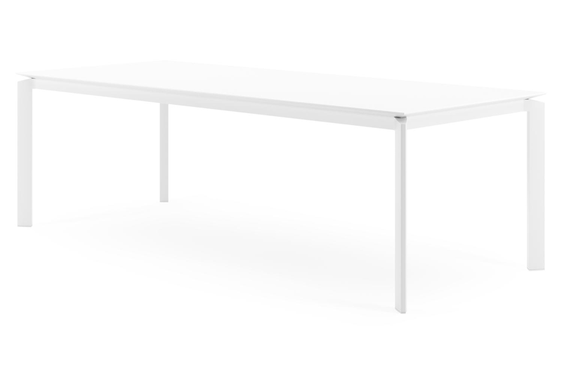 Cirello tuintafel in wit aluminium en volkeramiek arctic white - L 240 x B 100 x H 75 cm