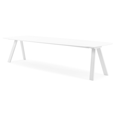 Cesano tuintafel in wit aluminium en volkeramiek arctic white - L 315 x B 115 x H 75 cm