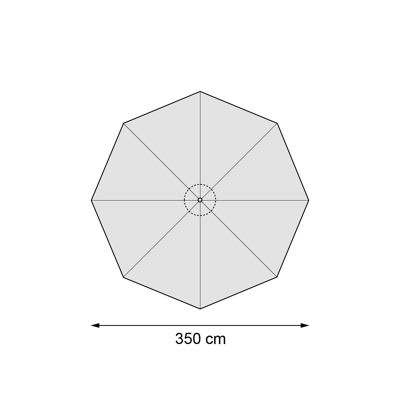 Viola staanparasol in zwart aluminium met grijs weather+ softtouch parasoldoek - Dia. 350 cm (zonder voet)