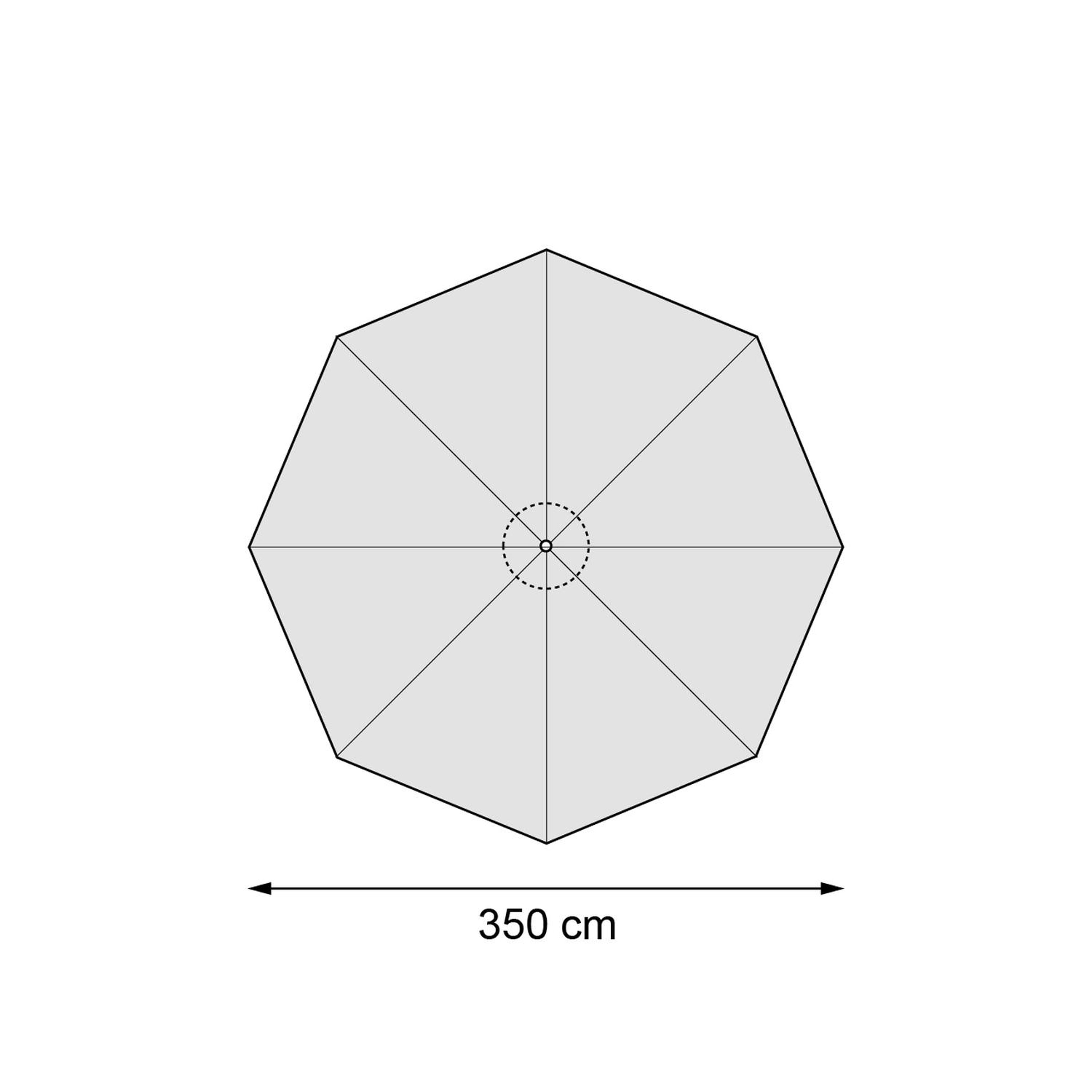 Viola staanparasol in zwart aluminium met zwart weather+ softtouch parasoldoek - Dia 350 cm (zonder voet)