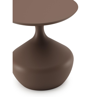 Table d'appoint Bomero en aluminium taupe - Diam. 48 x Haut. 51 cm
