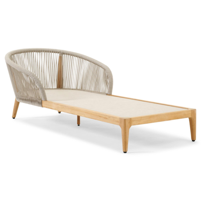 Orso ligbed in naturel teak met lopi marble all weather sunbrella® luxe kussens