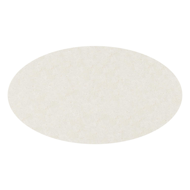 Fano tuintafel ovaal in aluminium beige en volkeramiek Shilin - L 240 x B 135 x H 75 cm