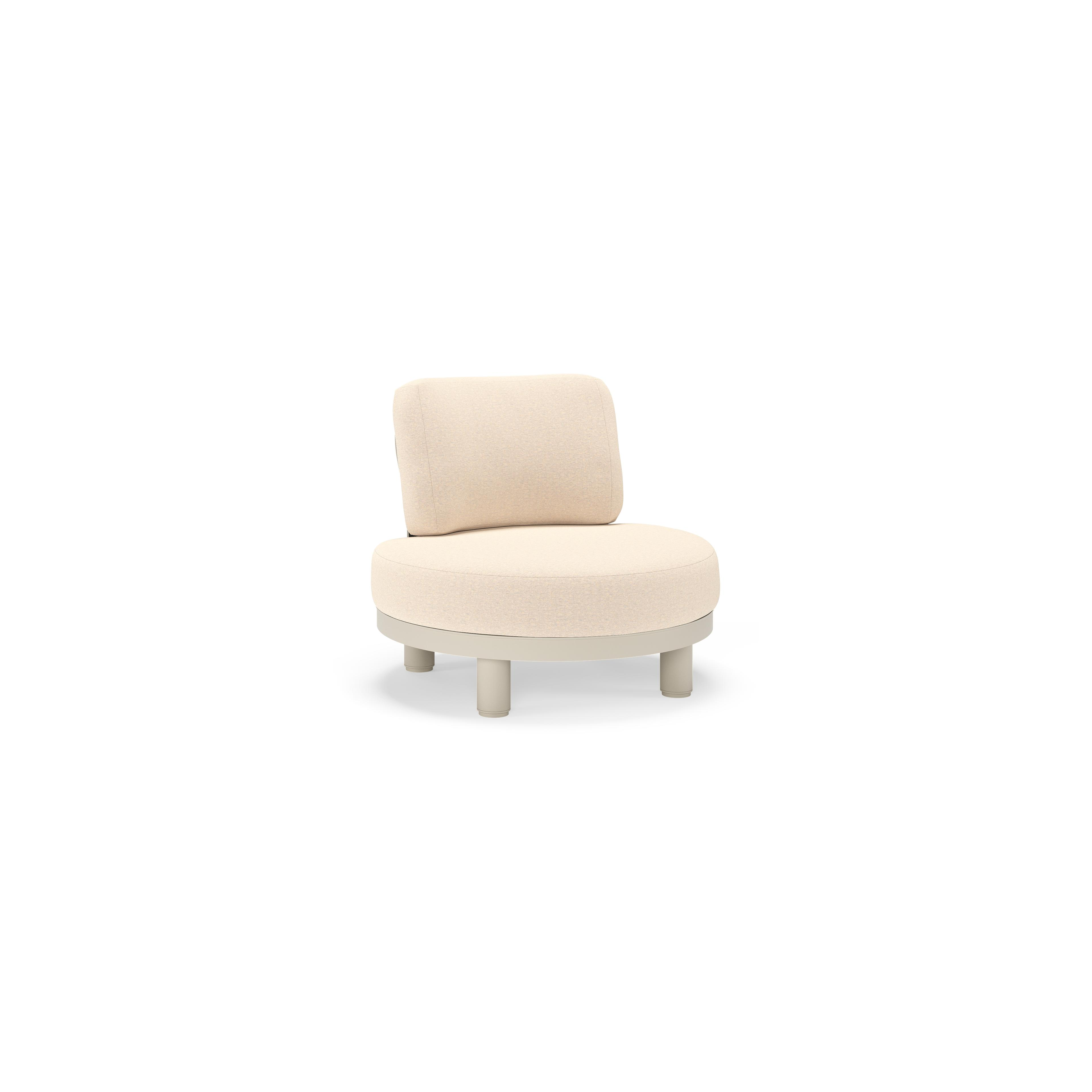Donato loungestoel in beige aluminium met all weather sunbrella® luxe Heritage Papyrus kussen