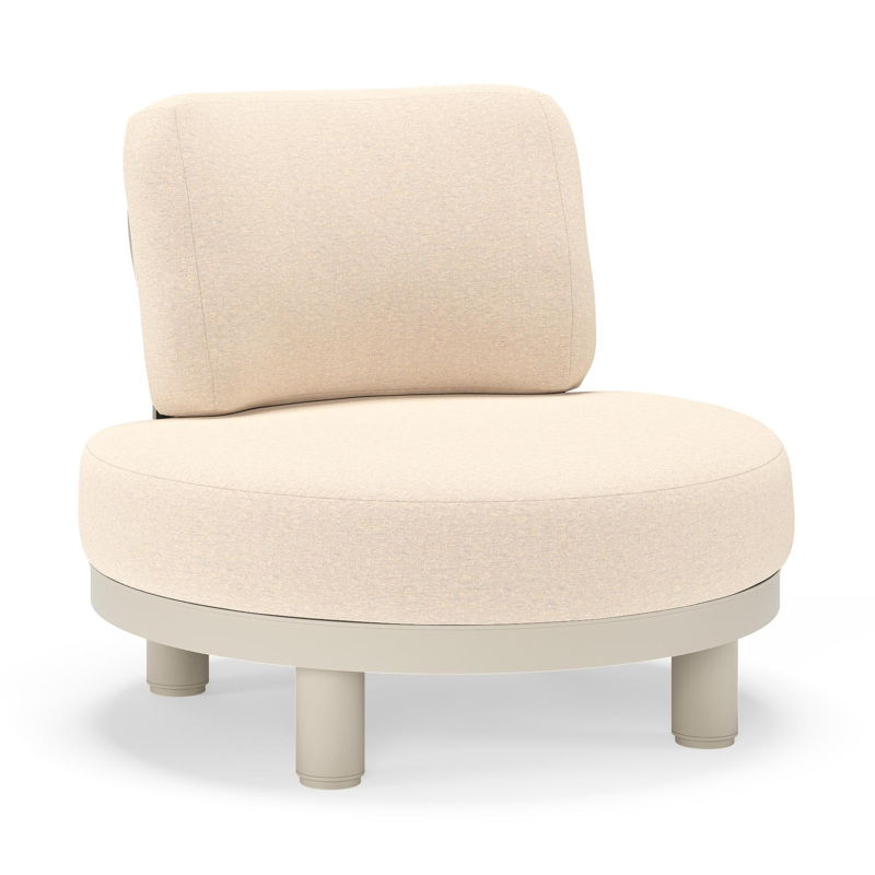 Donato loungestoel in beige aluminium met all weather sunbrella® luxe Heritage Papyrus kussen