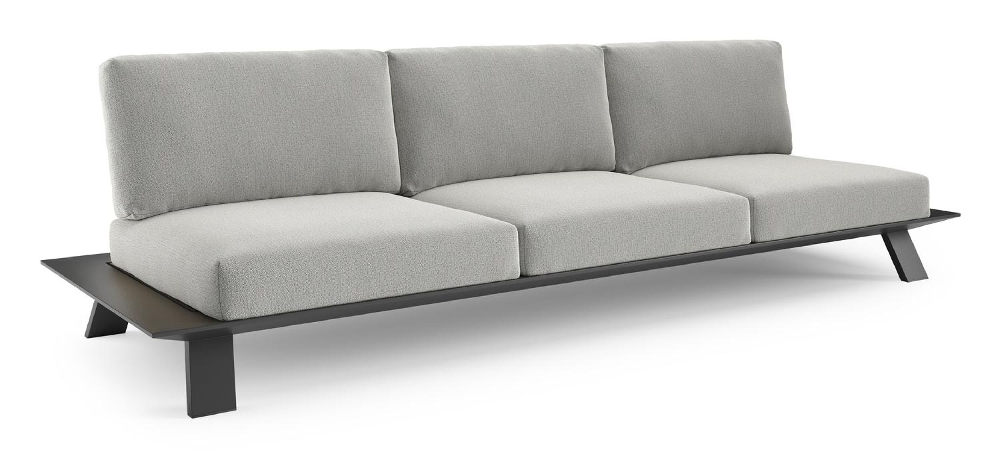 Cesano loungebank in zwart aluminium met savane nimbus all weather Sunbrella® luxe kussen
