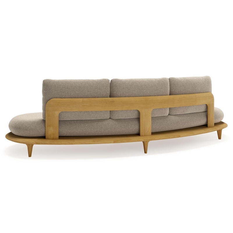 Bomero loungebank in teak met chartres pewter all weather sunbrella® luxe kussen