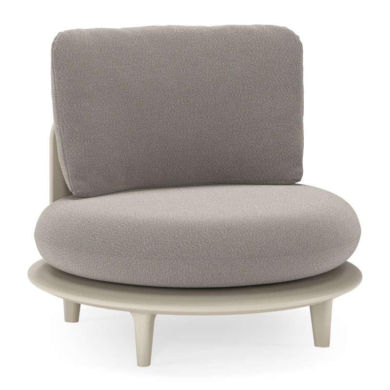 Bomero loungestoel in beige aluminium met lopi silver all weather sunbrella® luxe kussen