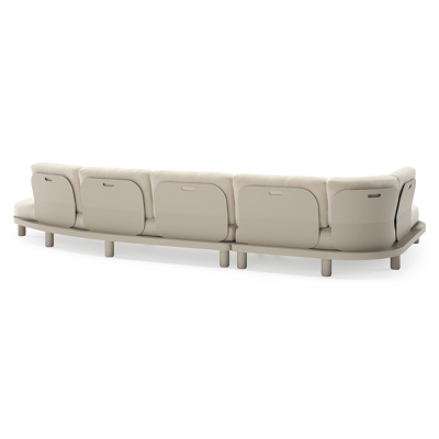 Donato loungehoek in beige aluminium met all weather cosytica Althea Off White kussen