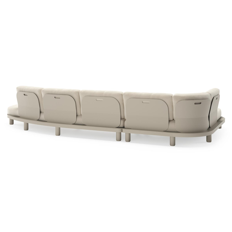 Donato loungehoek in beige aluminium met all weather cosytica Althea Off White kussen