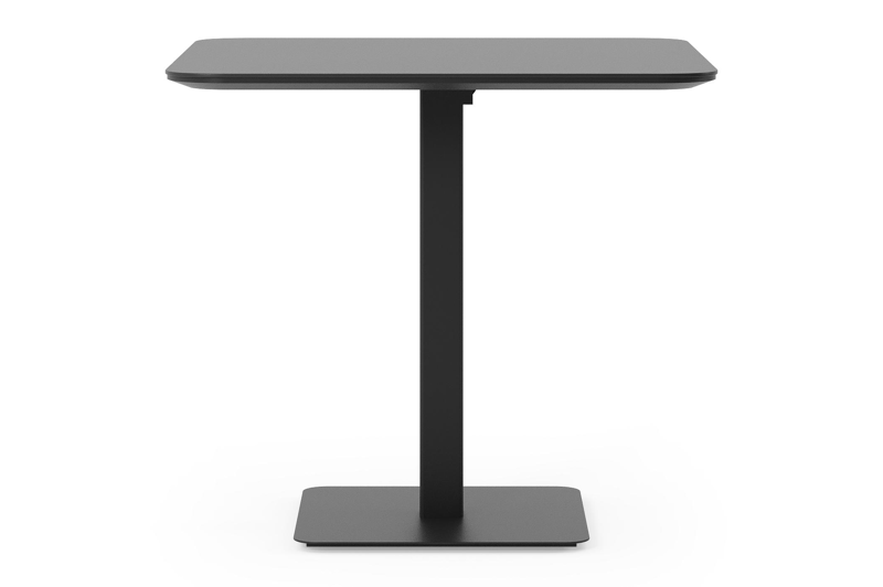 Table de jardin Fano inclinable carré arrondi en aluminium noir - Lg. 80 x Lrg. 80 x Haut. 72.5 cm