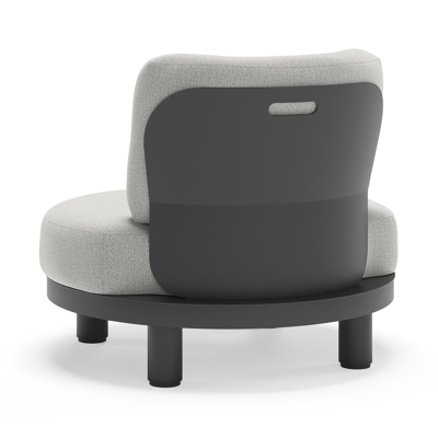 Fauteuil de jardin Donato en aluminium noir et coussins en all weather sunbrella® luxe Savane Nimbus