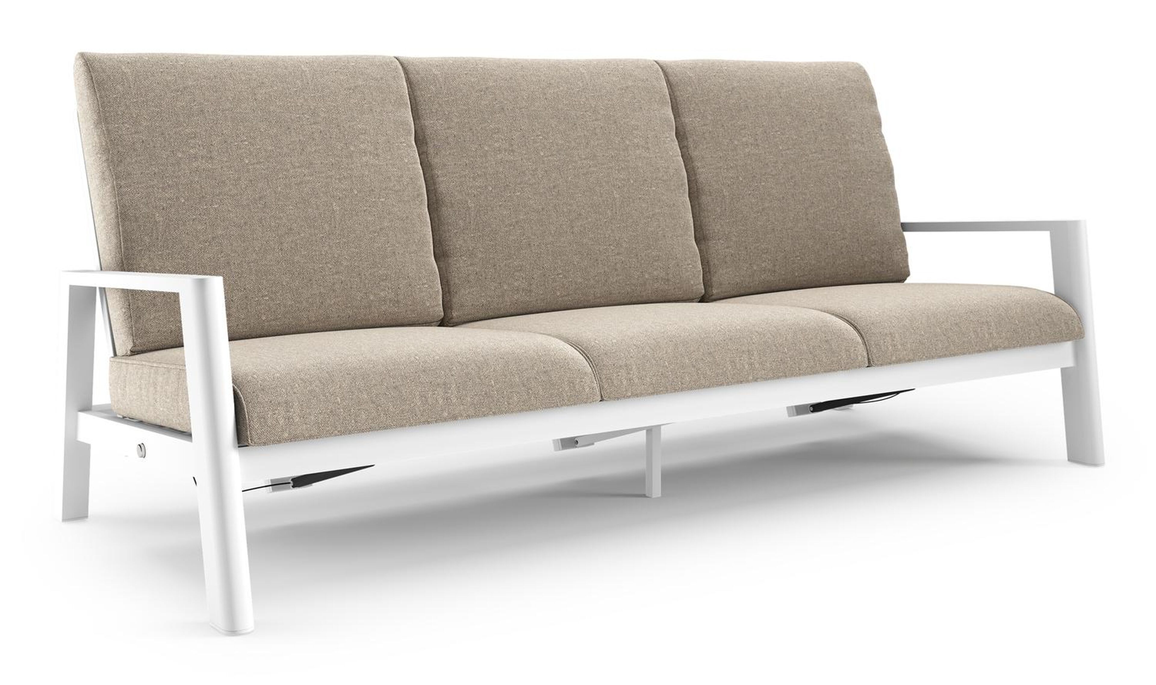 Cirello loungebank in wit aluminium met chartres pewter all weather sunbrella® luxe kussen