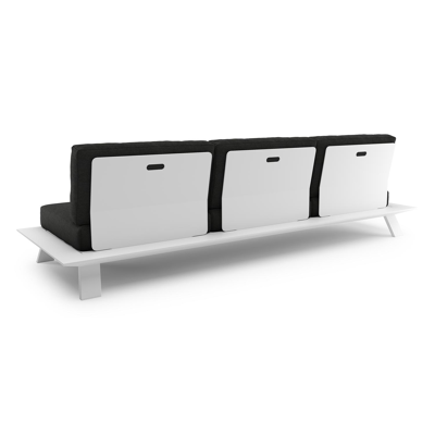 Cesano loungebank in wit aluminium met chartres sooty all weather Sunbrella® luxe kussen