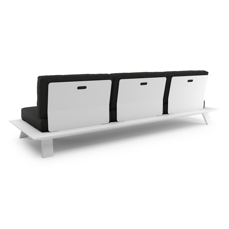 Cesano loungebank in wit aluminium met chartres sooty all weather Sunbrella® luxe kussen