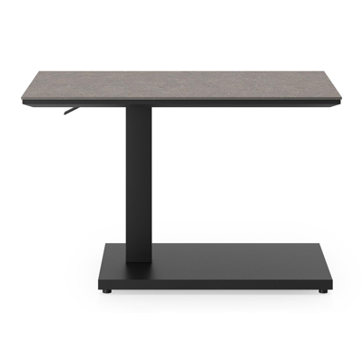 Table d'appoint Cirello Pop-up en aluminium noir et céramique pleine wulong - Lg. 70 x Lrg. 80 x Haut. 66 cm