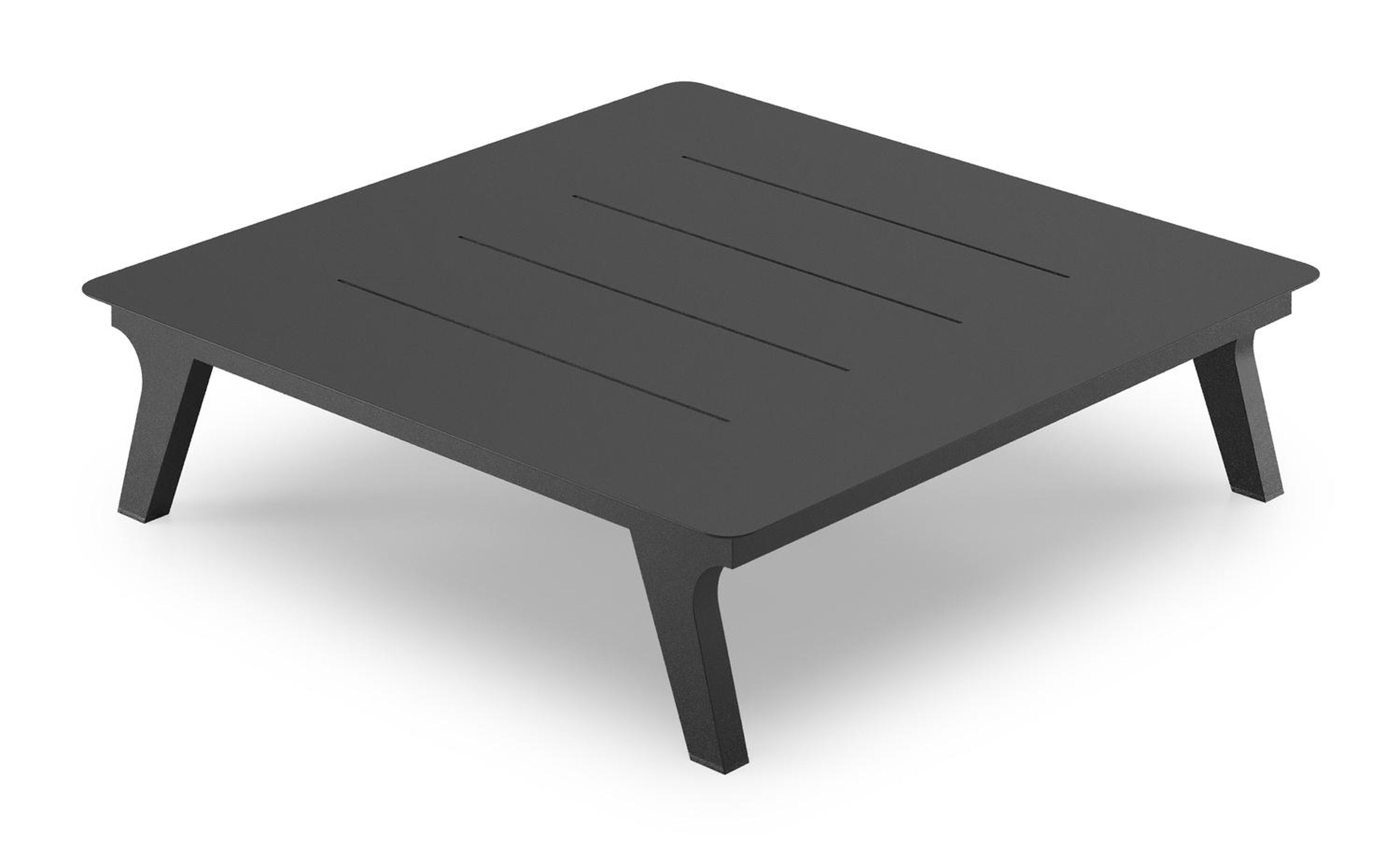 Bolzano loungetafel in zwart aluminium - L 83,5 x B 83,5 x H 20 cm