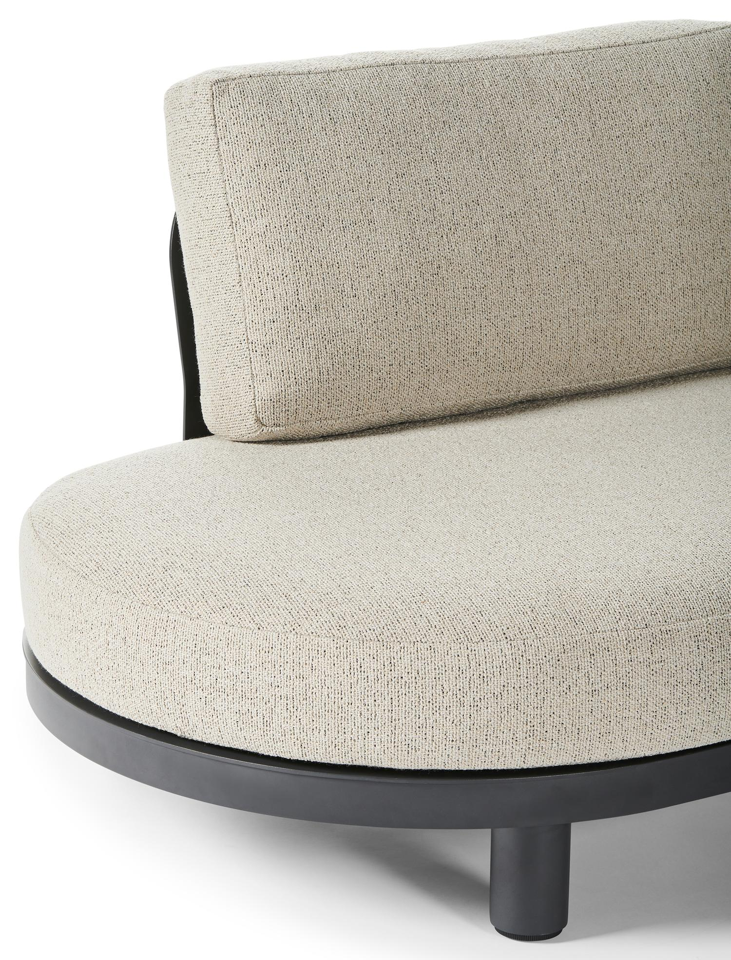 Donato organische loungebank 3-zit in zwart aluminium met marbella beige all weather Casettica kussen