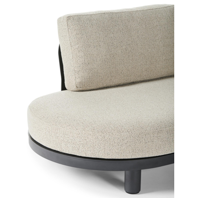 Donato organische loungebank 3-zit in zwart aluminium met marbella beige all weather Casettica kussen