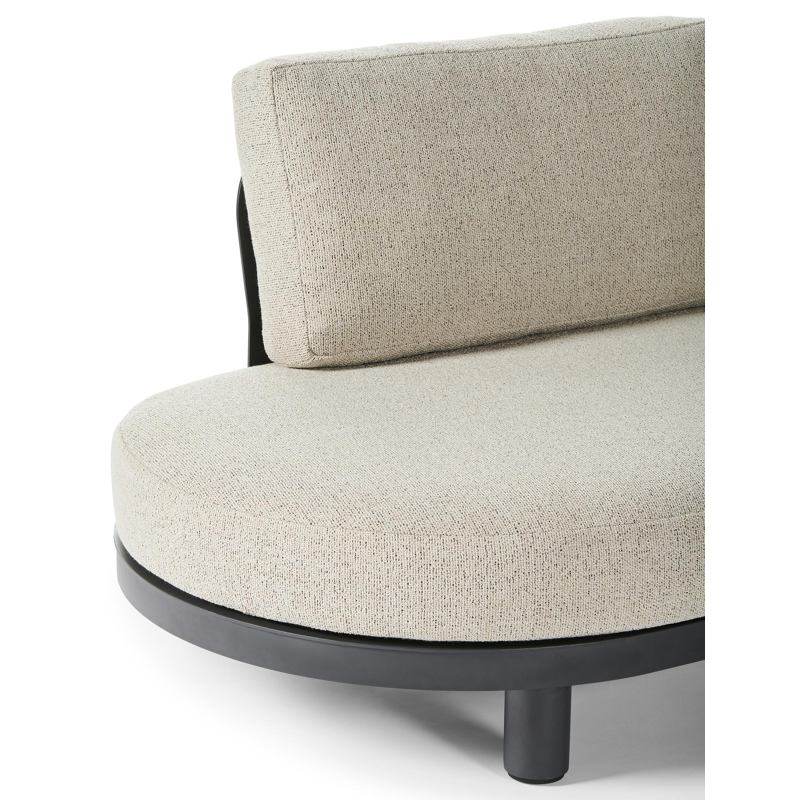 Donato organische loungebank 3-zit in zwart aluminium met marbella beige all weather Casettica kussen