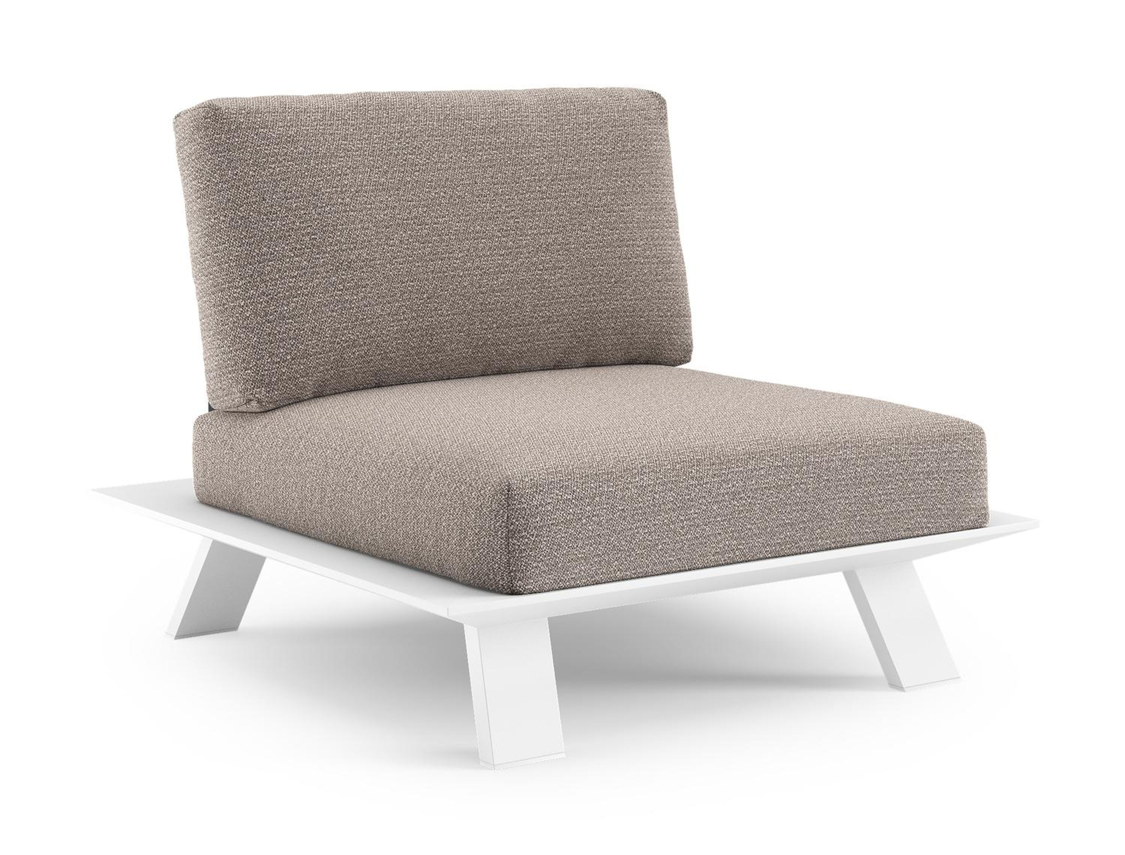 Cesano loungestoel in wit aluminium met wander granite all weather Sunbrella® luxe kussen