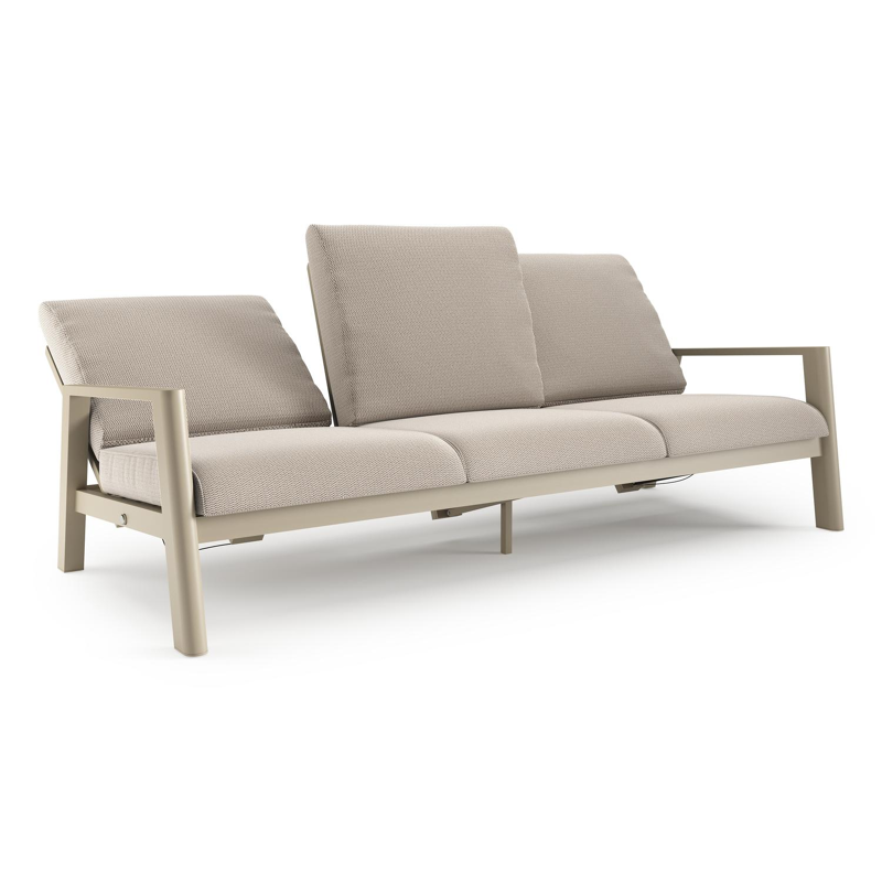 Cirello loungebank in beige aluminium met lopi fossil all weather sunbrella® luxe kussen
