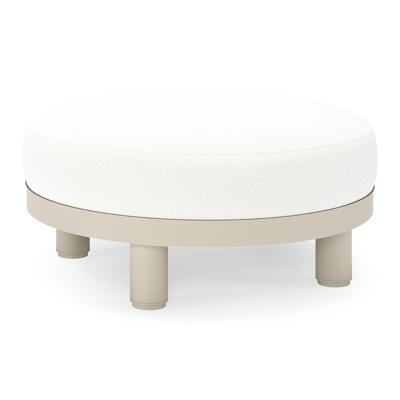 Donato lounge poef in beige aluminium met all weather solica Soul Optik kussen