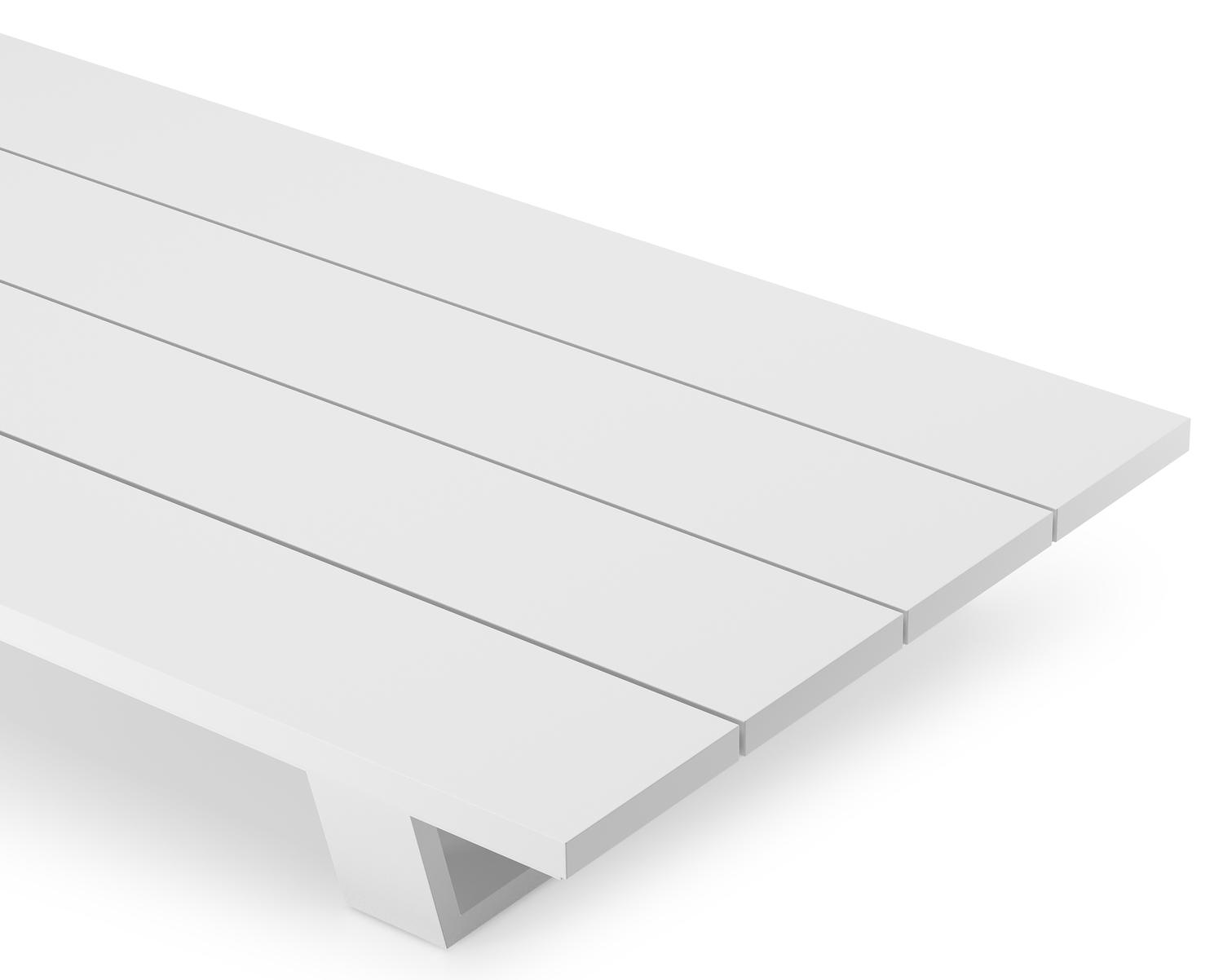 Table basse Pagino en aluminium blanc - Lg 140 x larg. 79,5 x H 21 cm