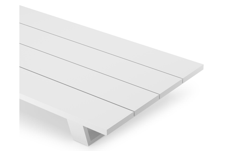 Table basse Pagino en aluminium blanc - Lg 140 x larg. 79,5 x H 21 cm