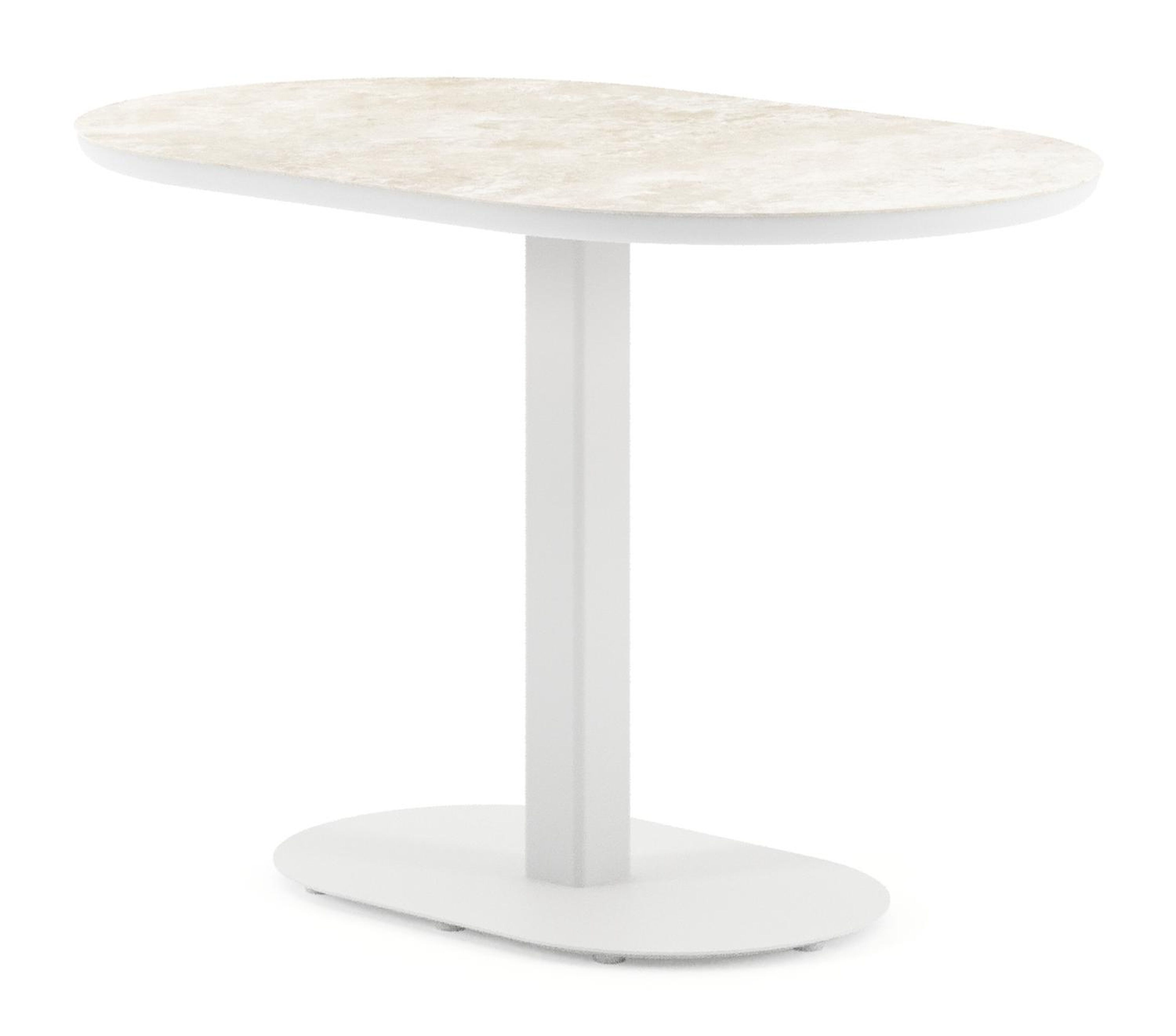 Teramo kantelbare tuintafel bombo in wit aluminium en volkeramiek Rapolano - L 110 x B 70 x H 74 cm