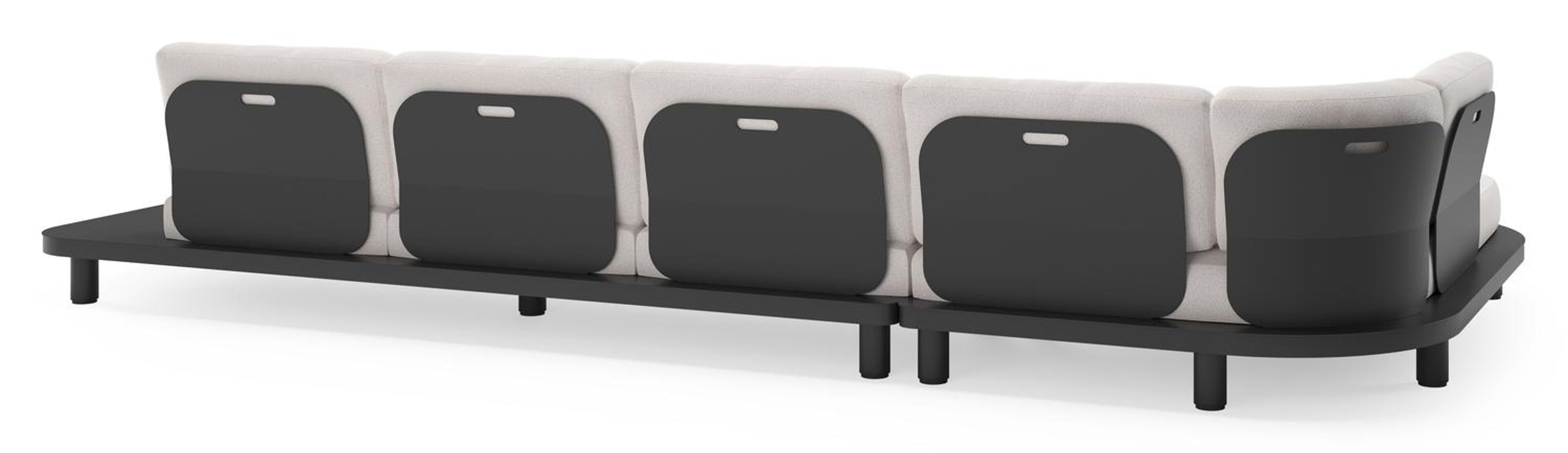 Donato loungehoek in zwart aluminium met all weather solica Ego Eggshell kussen