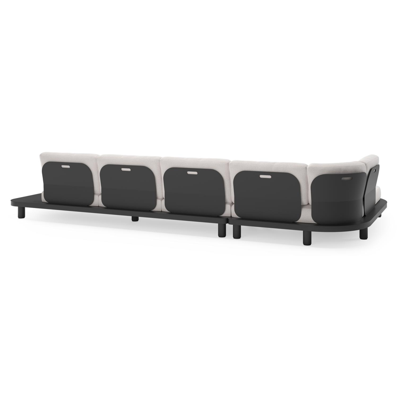 Donato loungehoek in zwart aluminium met all weather solica Ego Eggshell kussen